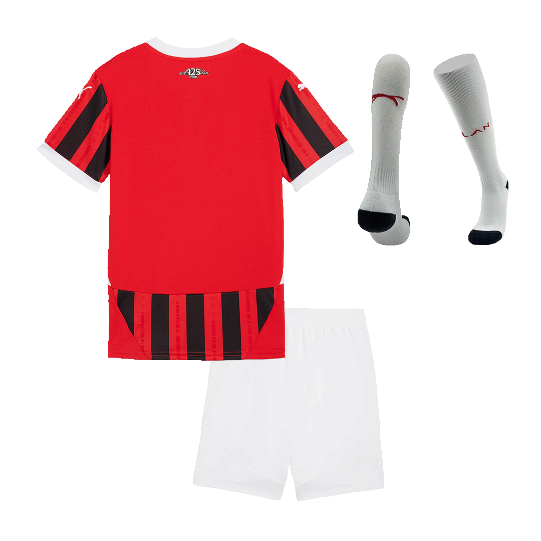 Kid's AC Milan Home Soccer Jersey Kit(Jersey+Shorts+Socks) 2024/25 Top Soccer Jerseys Store