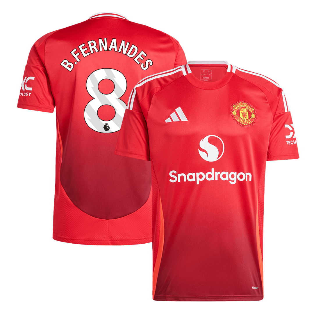 B.FERNANDES #8 Manchester United Home Soccer Jersey 2024/25 Top Soccer Jerseys Store