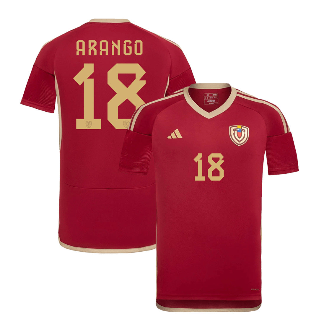 Men's Venezuela ARANGO #18 Home Soccer Jersey Copa América 2024 topsoccerjerseys.com