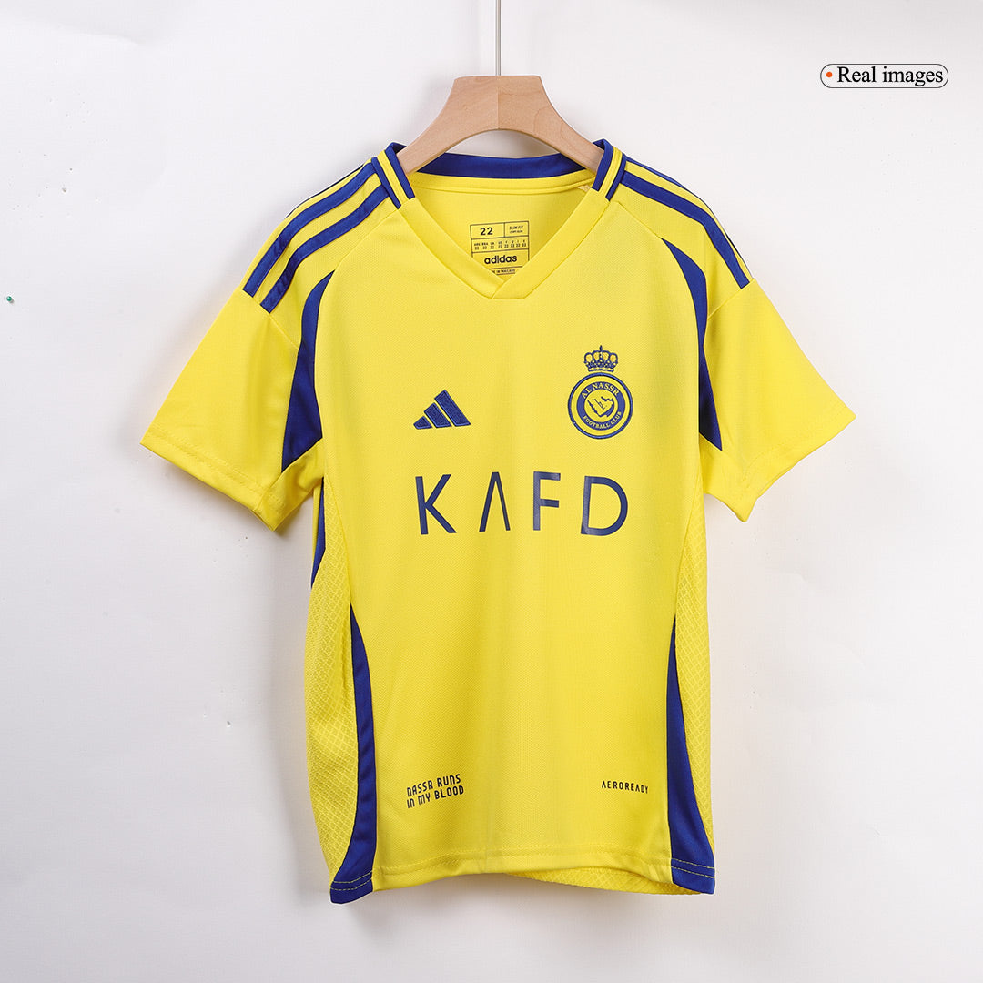 Kid's RONALDO #7 Al Nassr Home Soccer Jersey Kit(Jersey+Shorts+Socks) 2024/25 - ACL Top Soccer Jerseys Store