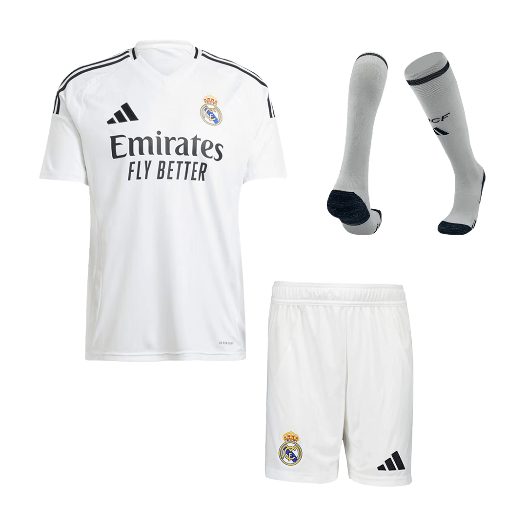 Real Madrid Home Soccer Jersey Kit(Jersey+Shorts+Socks) 2024/25 Top Soccer Jerseys Store