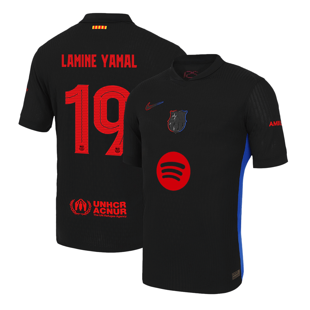 Player Version LAMINE YAMAL #19 Barcelona Away Soccer Jersey 2024/25k - UCL?Spotify Logo Without Text? Top Soccer Jerseys Store