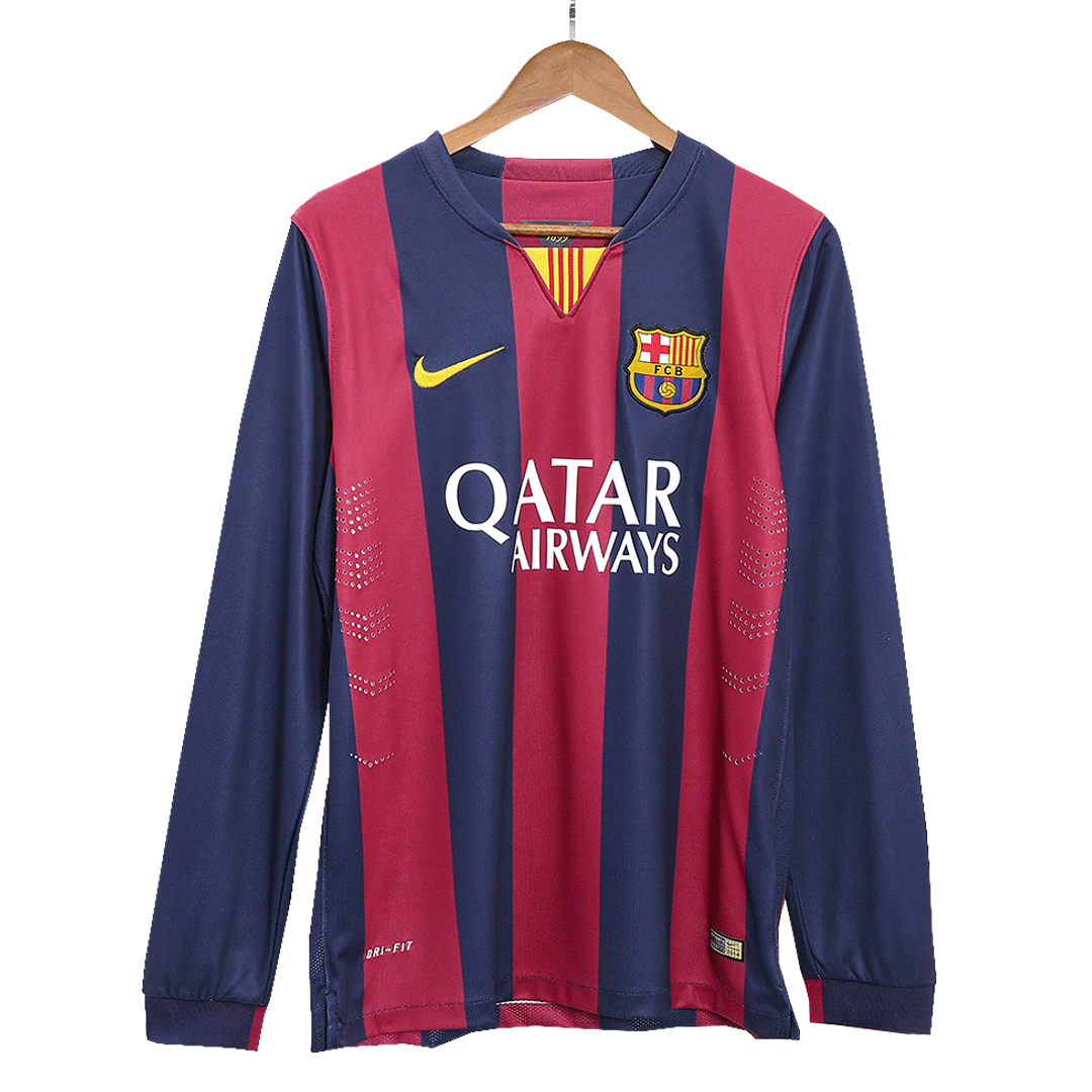 Retro MESSI #10 2014/15 Barcelona Home Long Sleeve Soccer Jersey Top Soccer Jerseys Store