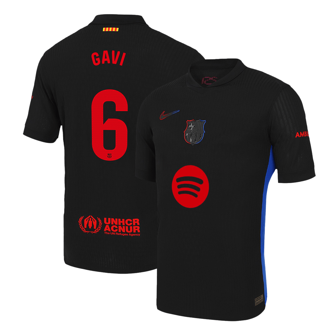 Player Version GAVI #6 Barcelona Away Soccer Jersey 2024/25 - Spotify Logo Without Text Top Soccer Jerseys Store