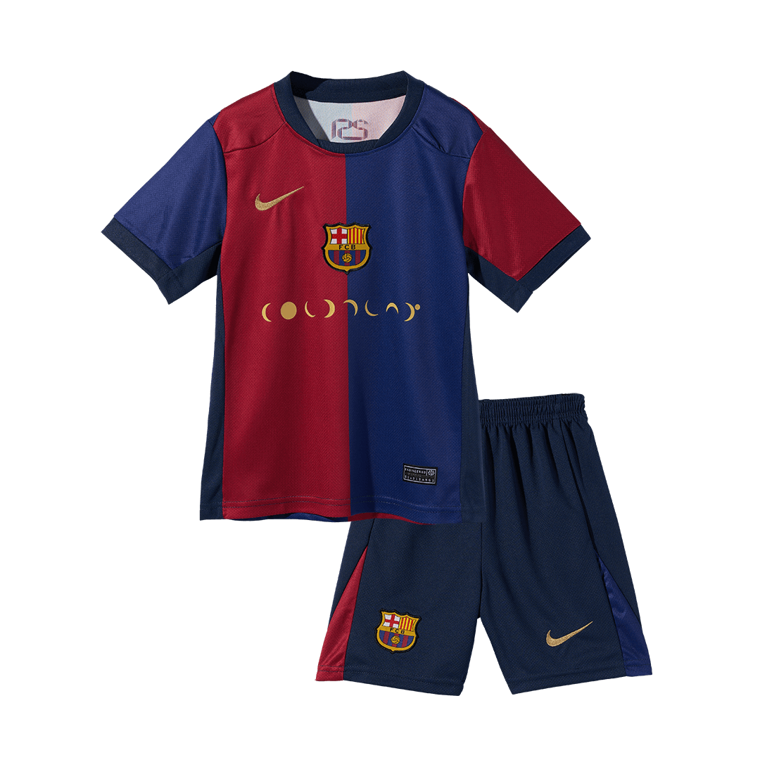 Kid's Barcelona Home Soccer Jersey Kit(Jersey+Shorts) 2024/25 - COLDPLAY Top Soccer Jerseys Store