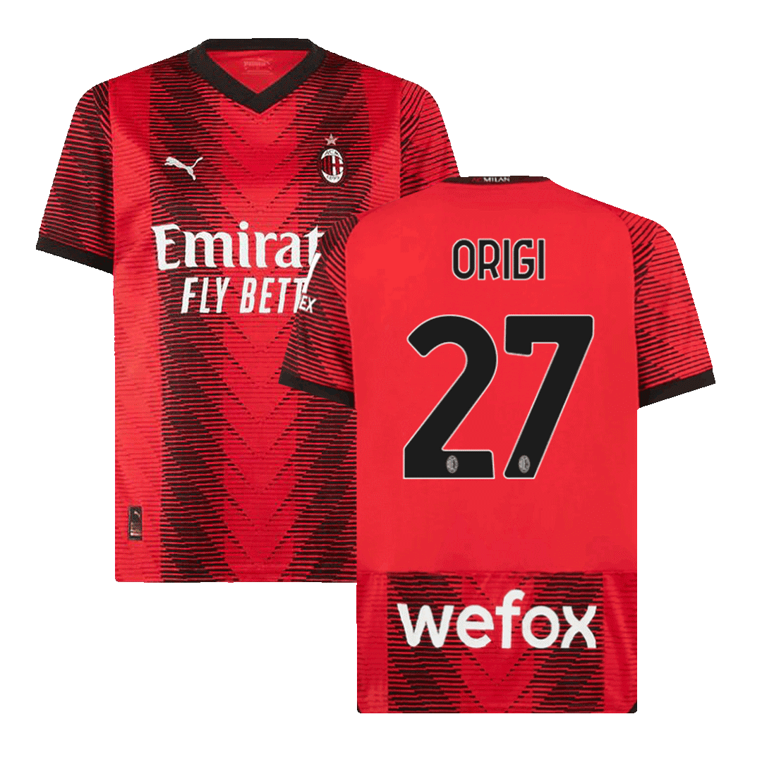 ORIGI #27 AC Milan Home Soccer Jersey 2023/24 Top Soccer Jerseys Store