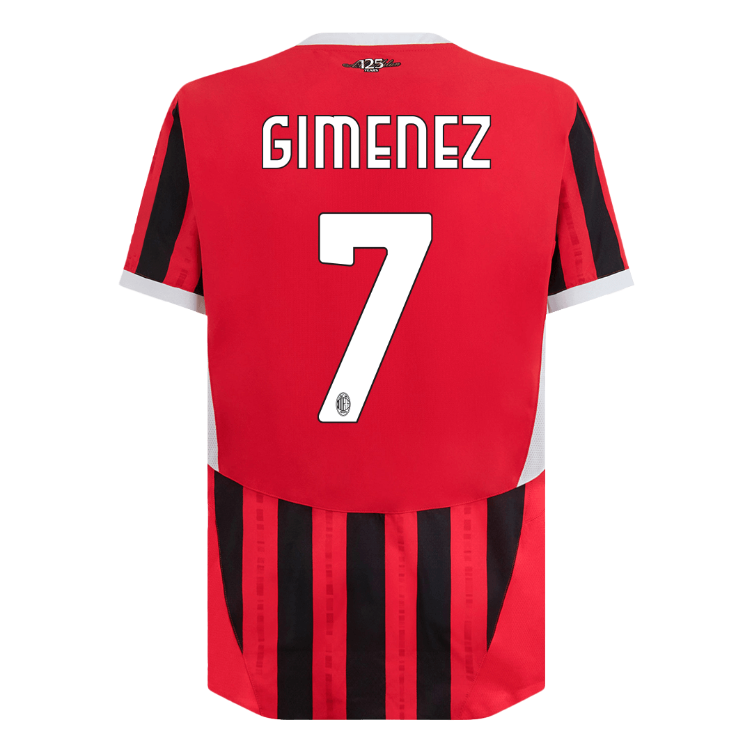 Player Version GIMENEZ #7 AC Milan Home Soccer Jersey 2024/25 Top Soccer Jerseys Store