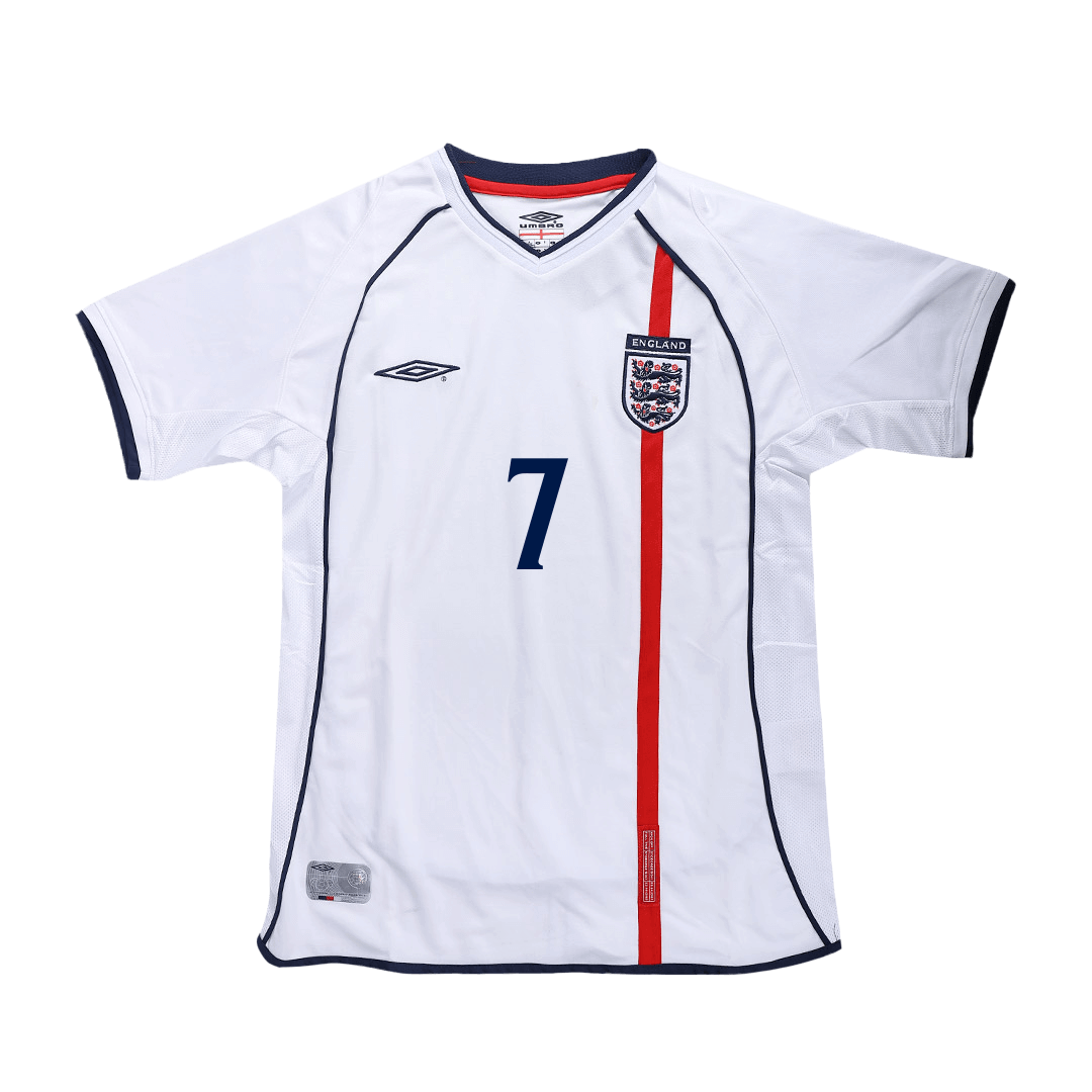 Retro BECKHAM #7 2002 England Home Soccer Jersey Top Soccer Jerseys Store