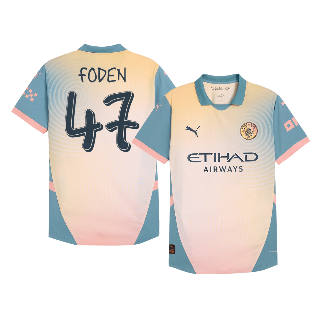 Player Version FODEN #47 Manchester City Fourth Away Soccer Jersey 2024/25 - Definitely City Top Soccer Jerseys Store