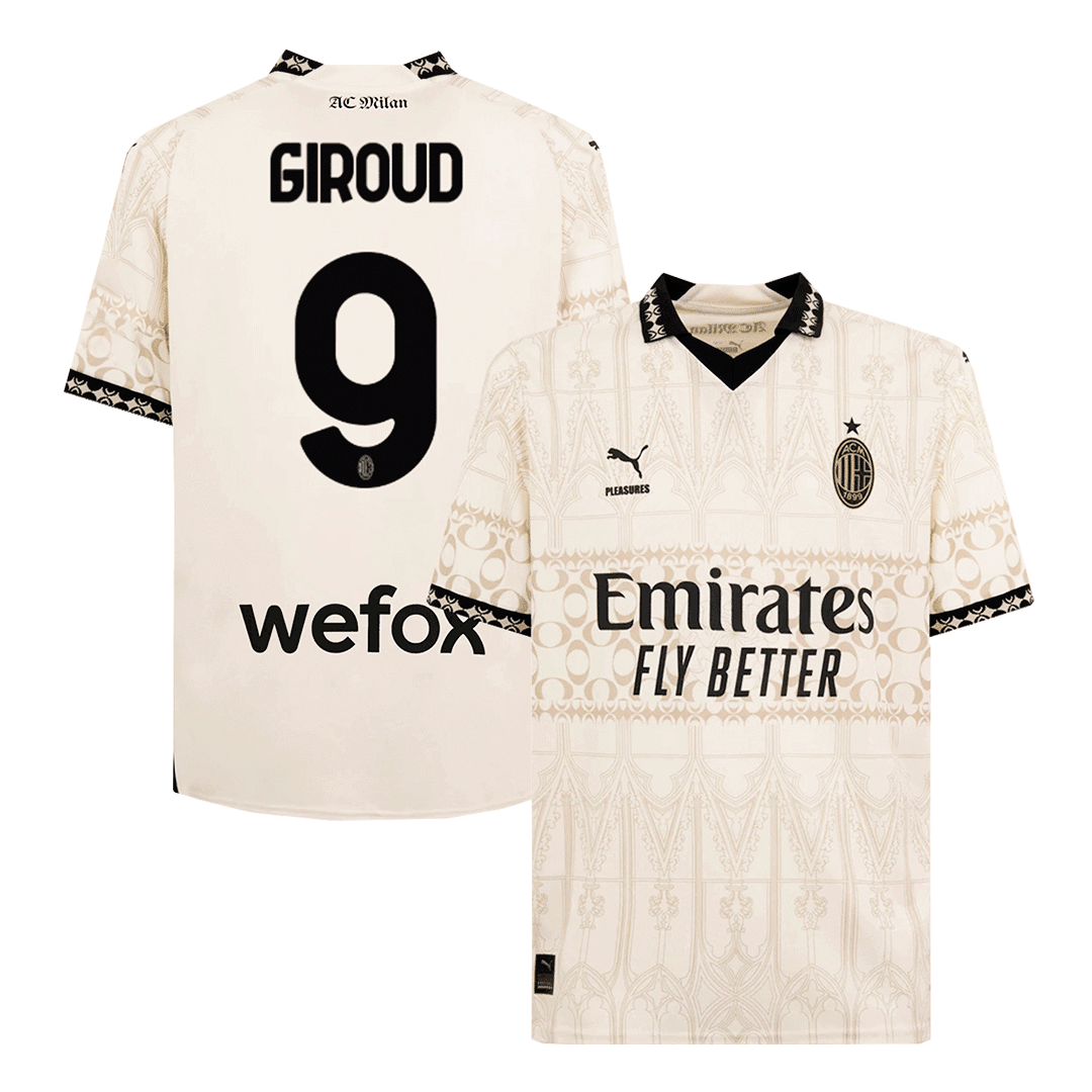 GIROUD #9 AC Milan X Pleasures Fourth Away Soccer Jersey 2023/24 Top Soccer Jerseys Store