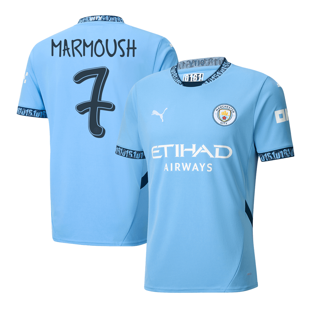 MARMOUSH #7 Manchester City Home Soccer Jersey 2024/25 - UCL Top Soccer Jerseys Store