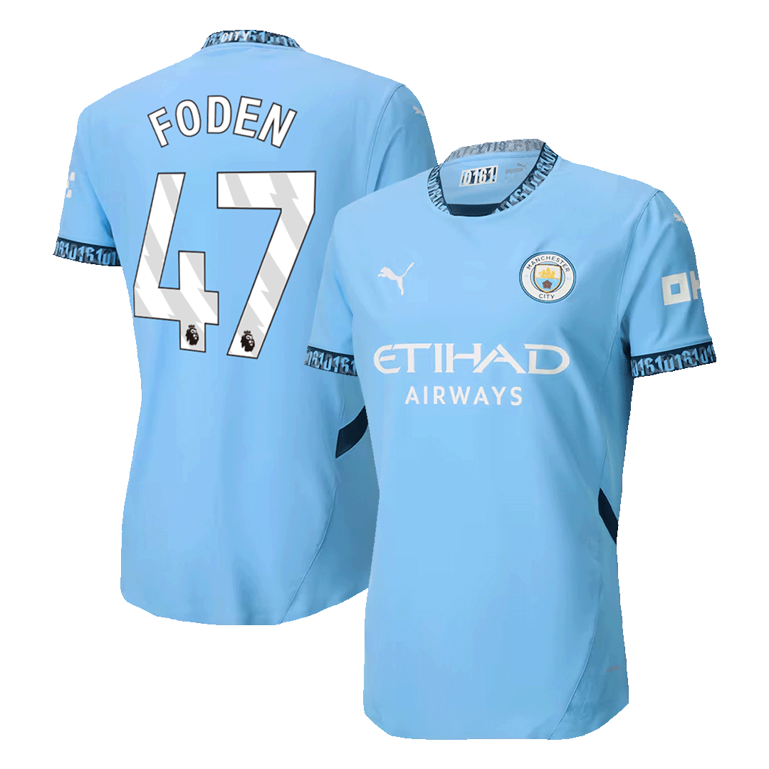 Player Version FODEN #47 Manchester City Home Soccer Jersey 2024/25 Top Soccer Jerseys Store