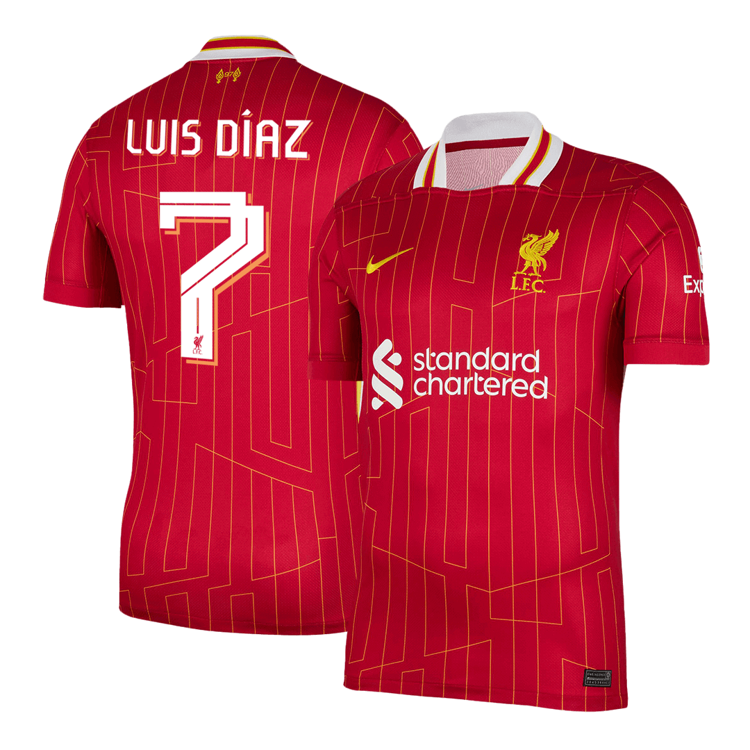 Luis Díaz #7 Liverpool Home Soccer Jersey 2024/25 - UCL Top Soccer Jerseys Store