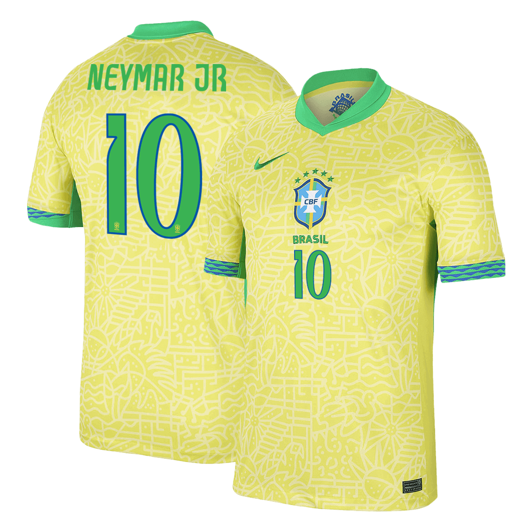 NEYMAR JR #10 Brazil Home Soccer Jersey 2024 Top Soccer Jerseys Store
