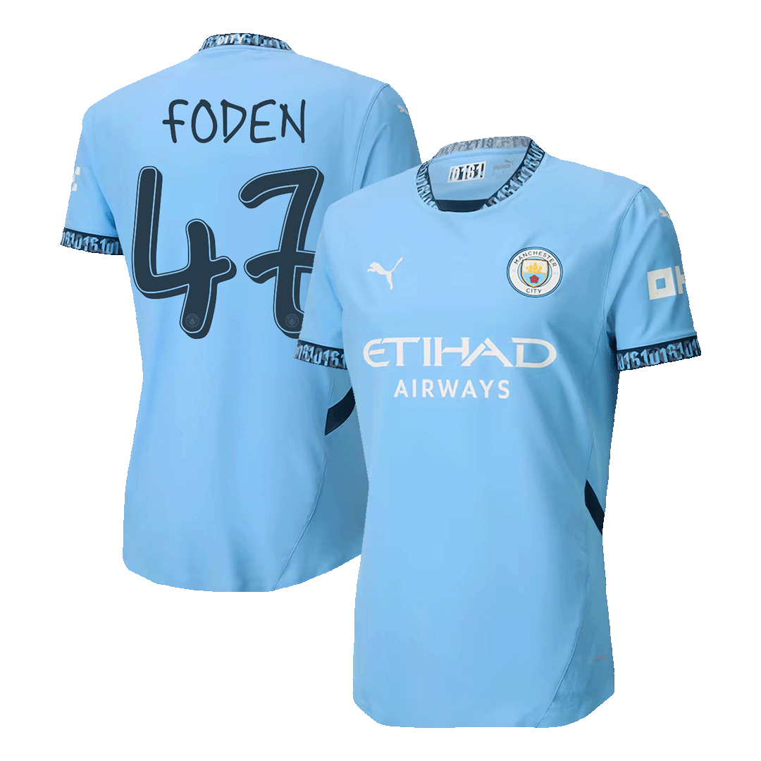 Player Version FODEN #47 Manchester City Home Soccer Jersey 2024/25 - UCL Top Soccer Jerseys Store