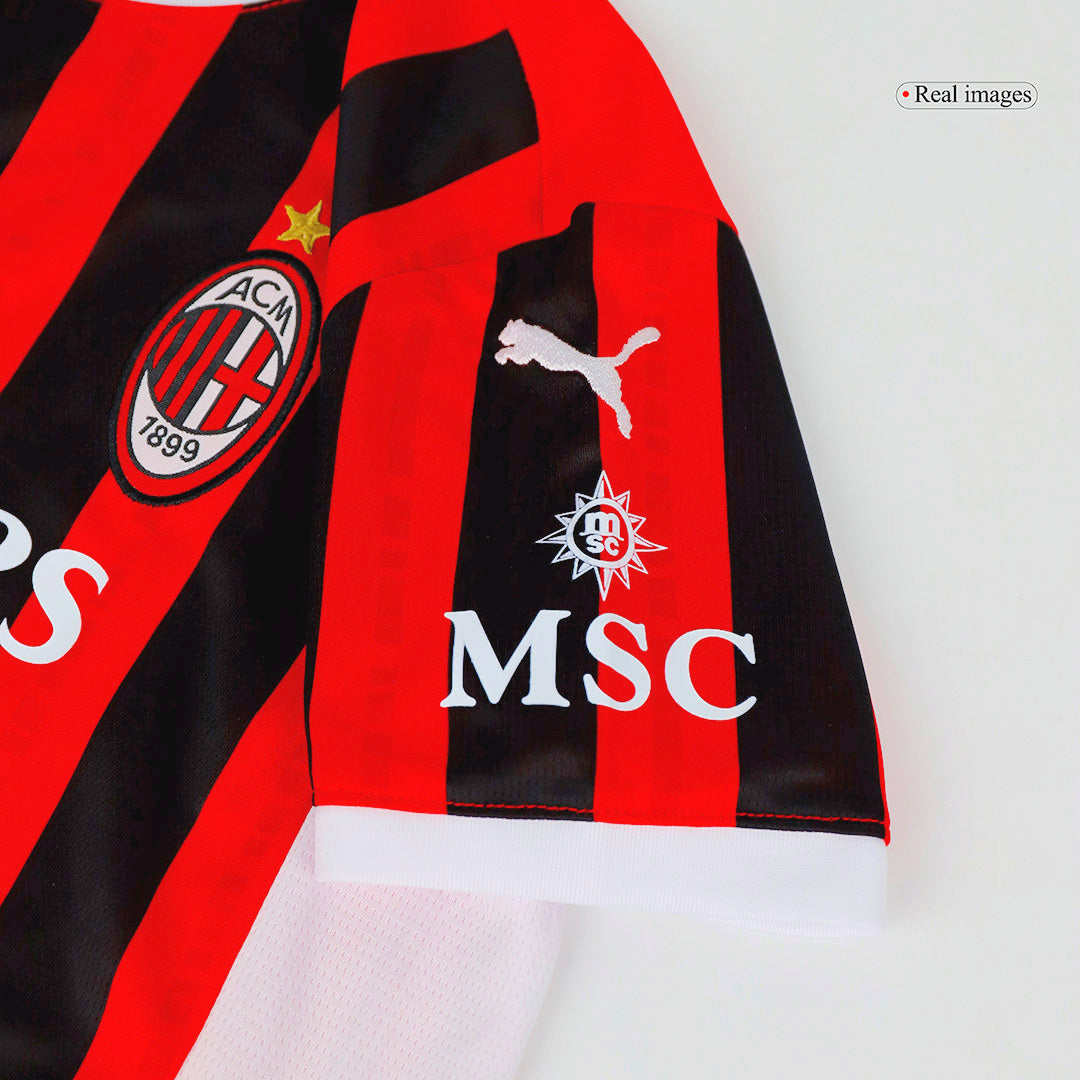 Kid's AC Milan Home Soccer Jersey Kit(Jersey+Shorts) 2024/25 Top Soccer Jerseys Store