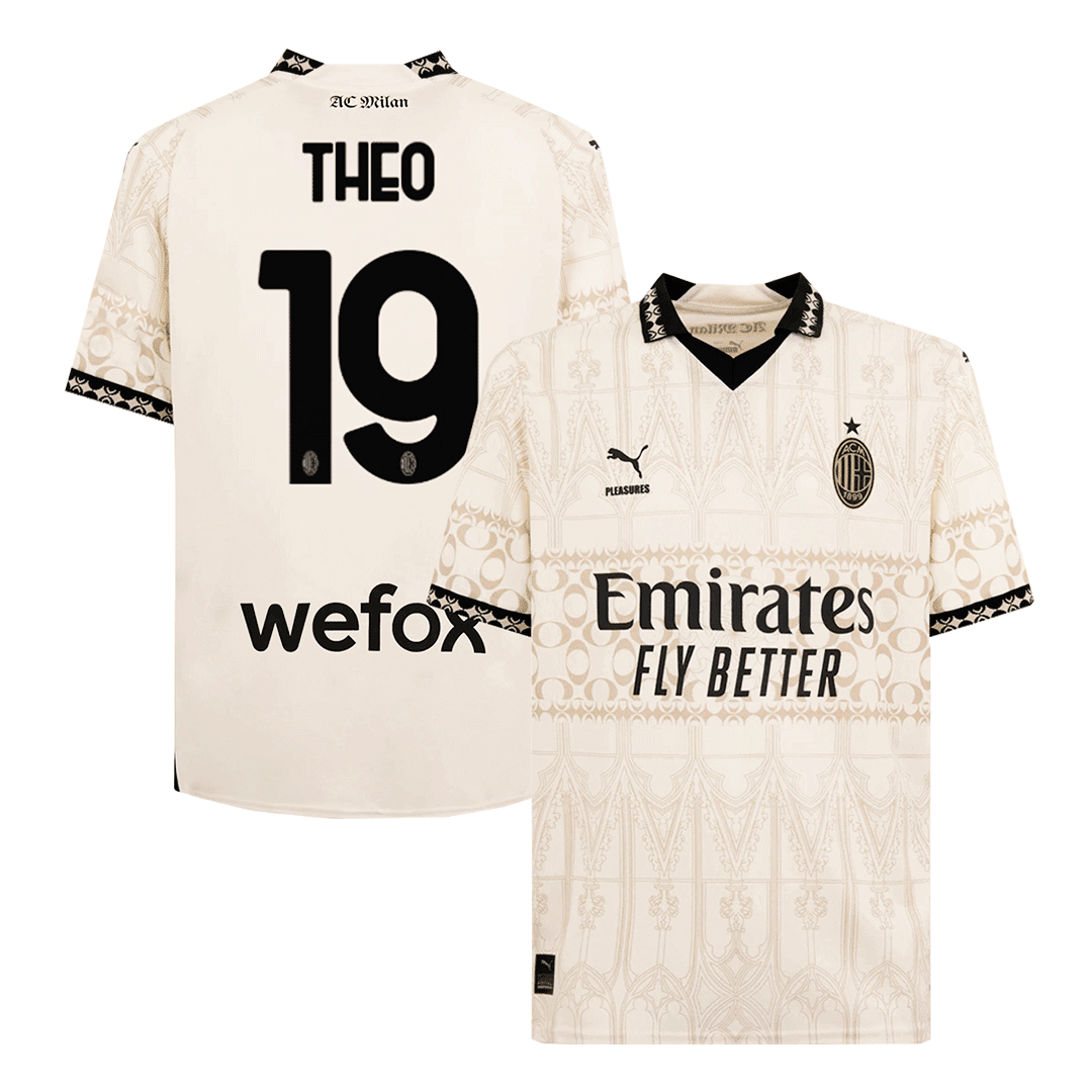 THEO #19 AC Milan X Pleasures Fourth Away Soccer Jersey 2023/24 Top Soccer Jerseys Store