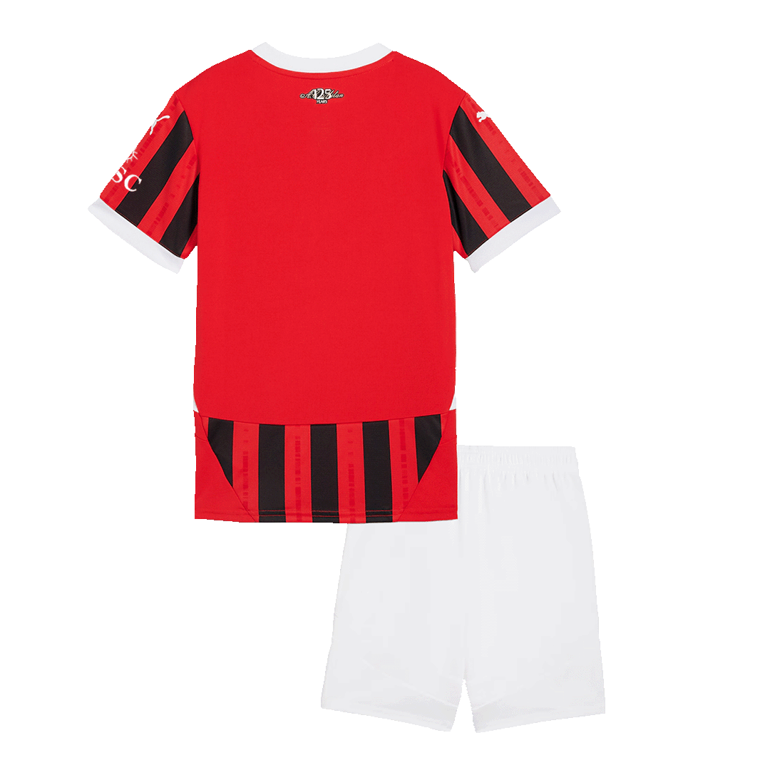 Kid's AC Milan Home Soccer Jersey Kit(Jersey+Shorts) 2024/25 Top Soccer Jerseys Store