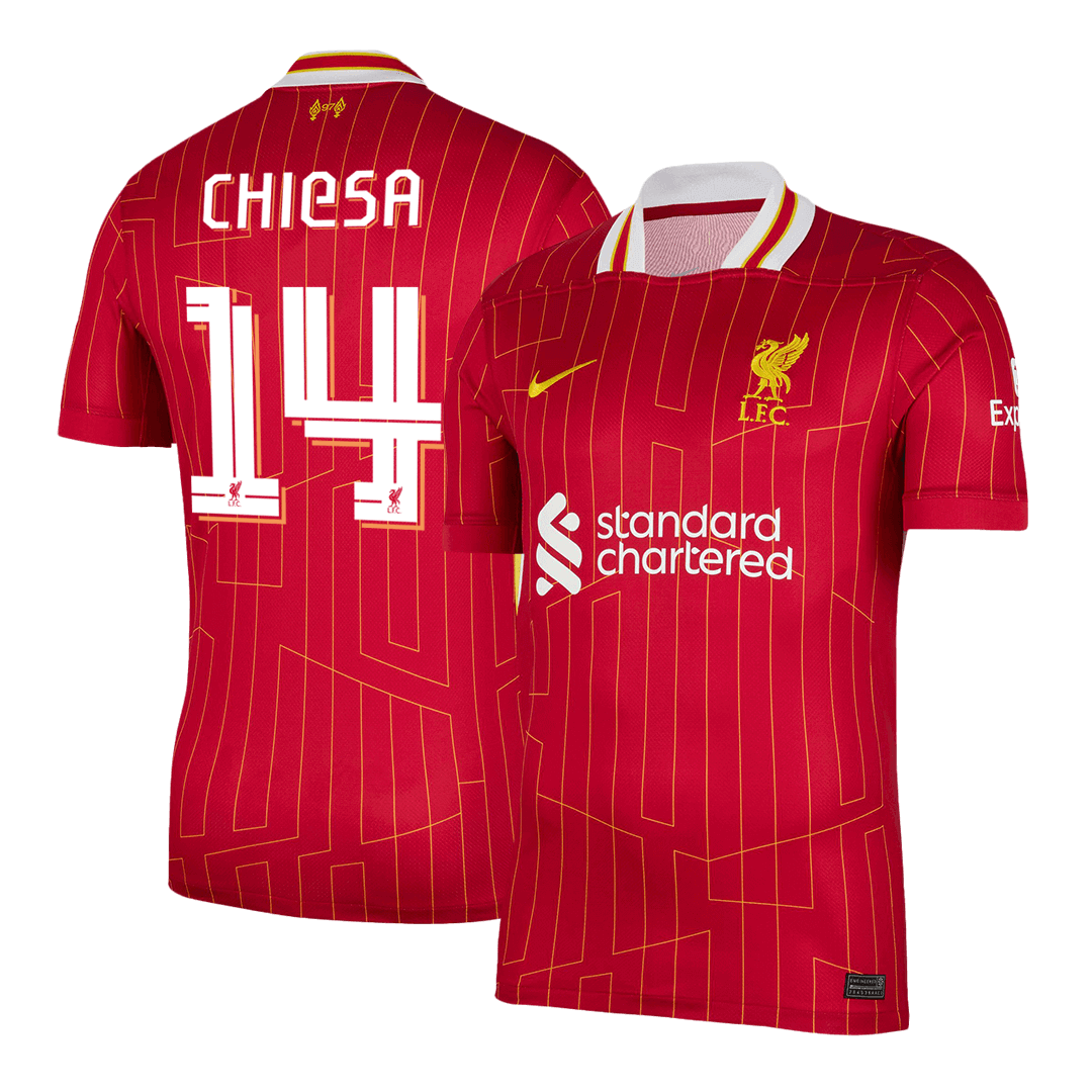 CHIESA #14 Liverpool Home Soccer Jersey 2024/25 - UCL Top Soccer Jerseys Store