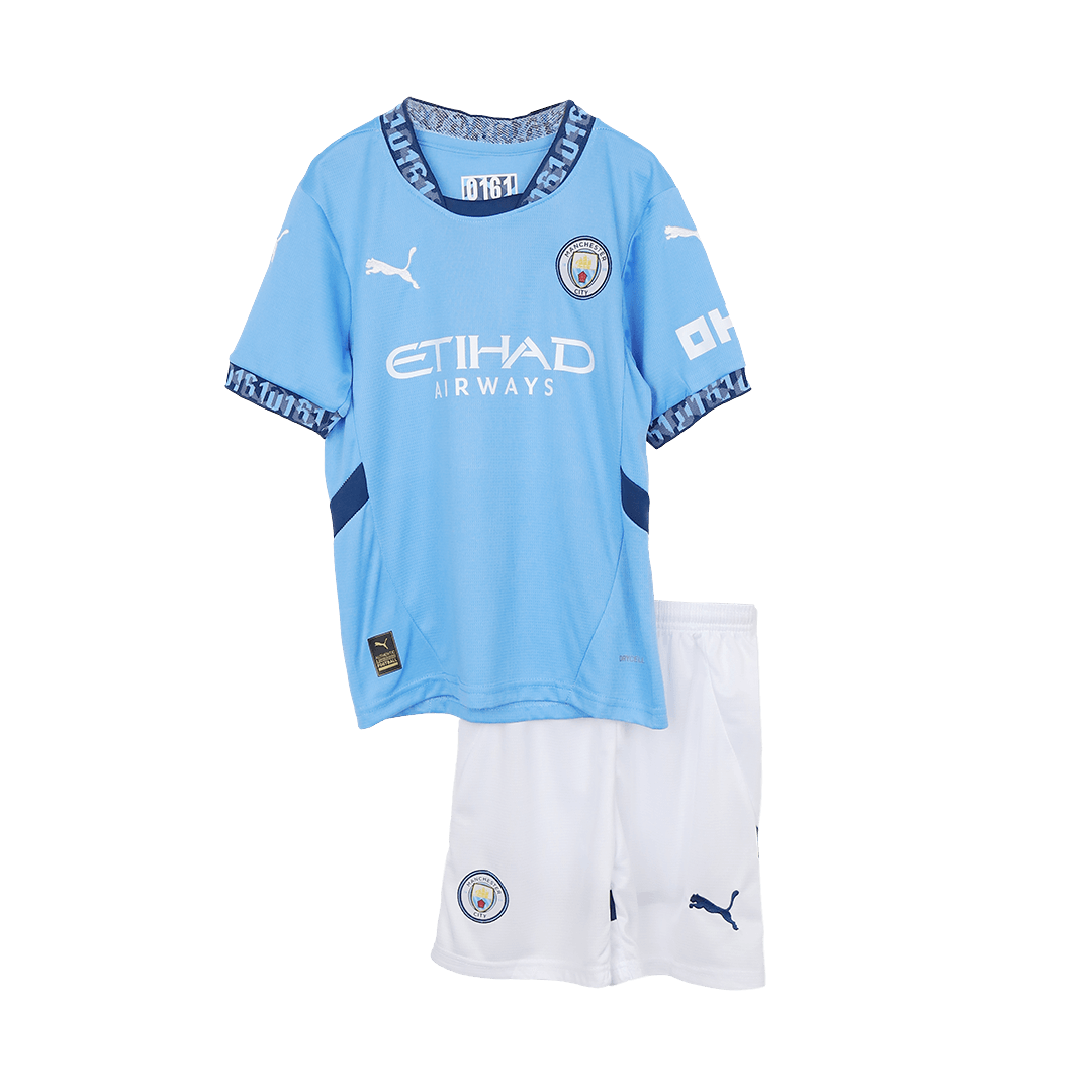 Kid's Manchester City Home Soccer Jersey Kit(Jersey+Shorts) 2024/25 Top Soccer Jerseys Store