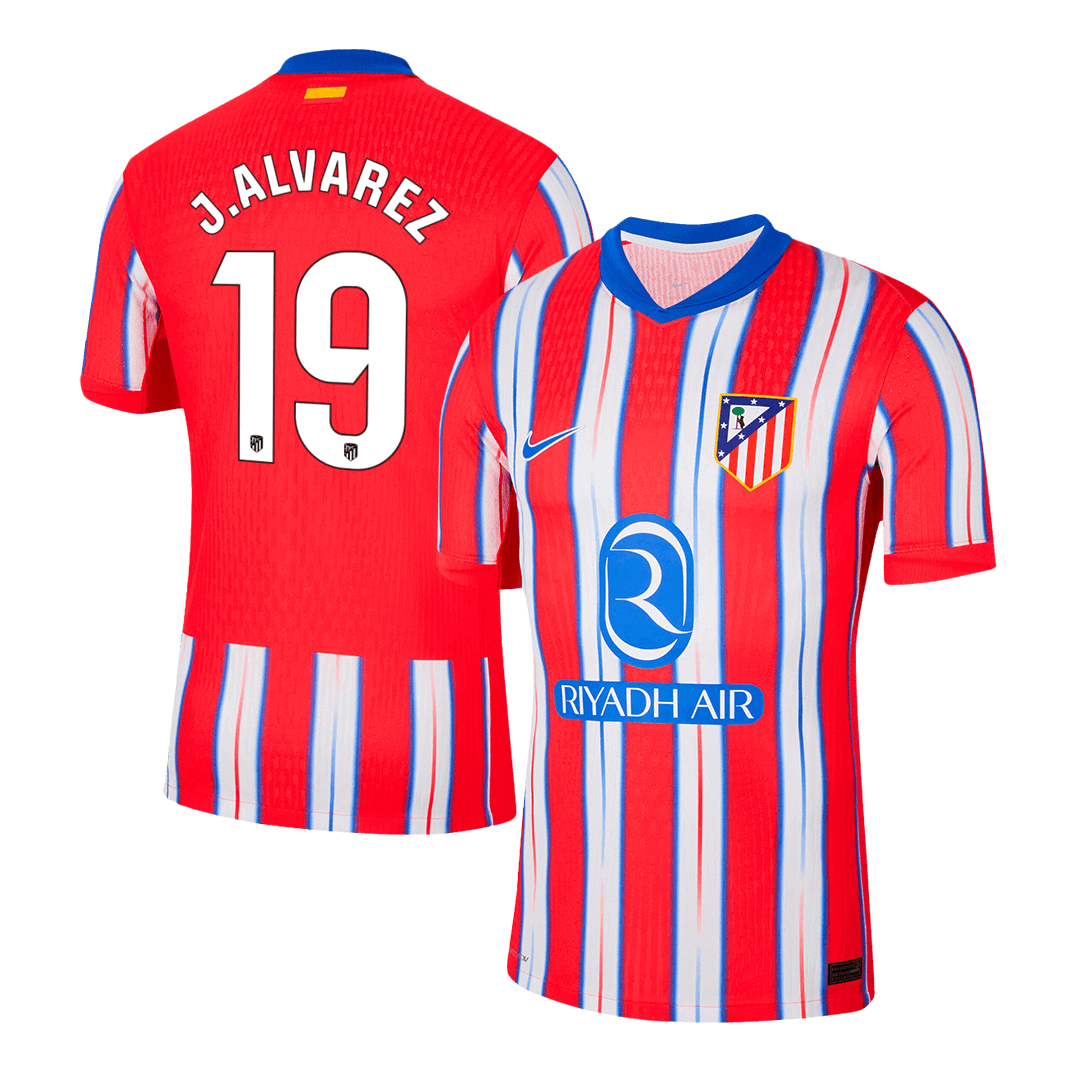 Player Version J.ALVAREZ #19 Atletico Madrid Home Soccer Jersey 2024/25 Top Soccer Jerseys Store