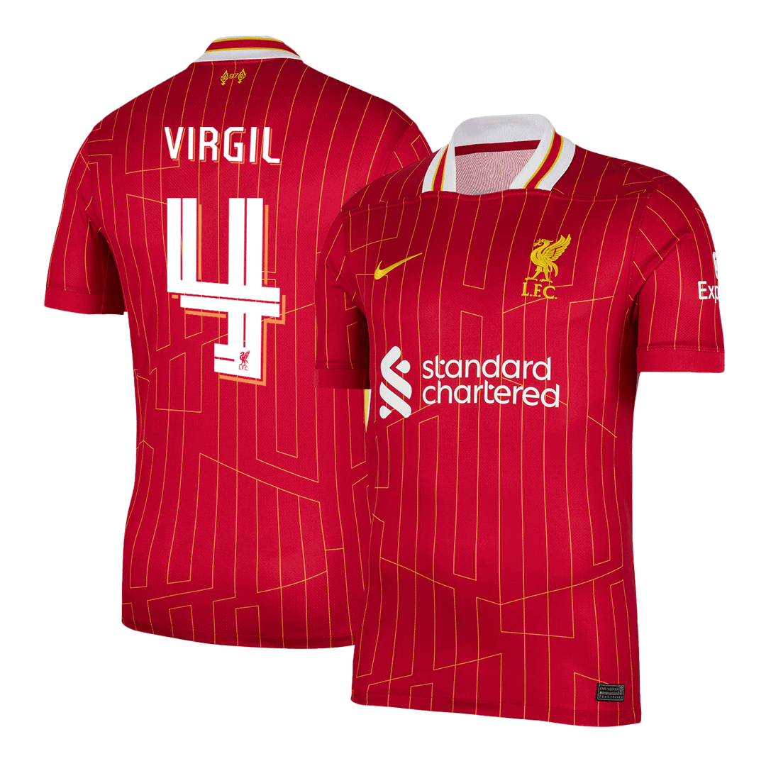 VIRGIL #4 Liverpool Home Soccer Jersey 2024/25 - UCL Top Soccer Jerseys Store