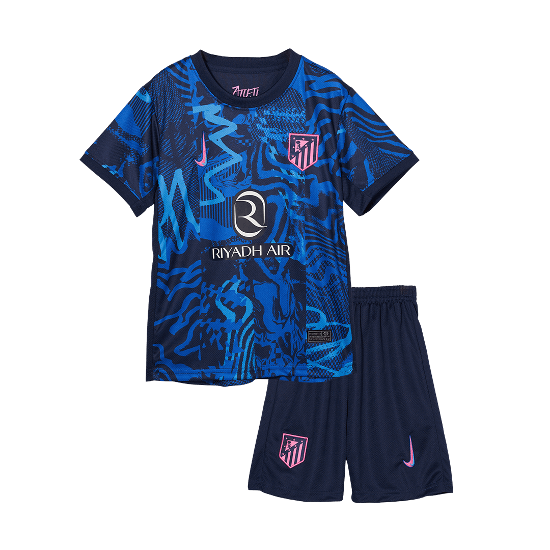 Kid's Atletico Madrid Third Away Soccer Jersey Kit(Jersey+Shorts) 2024/25 Top Soccer Jerseys Store