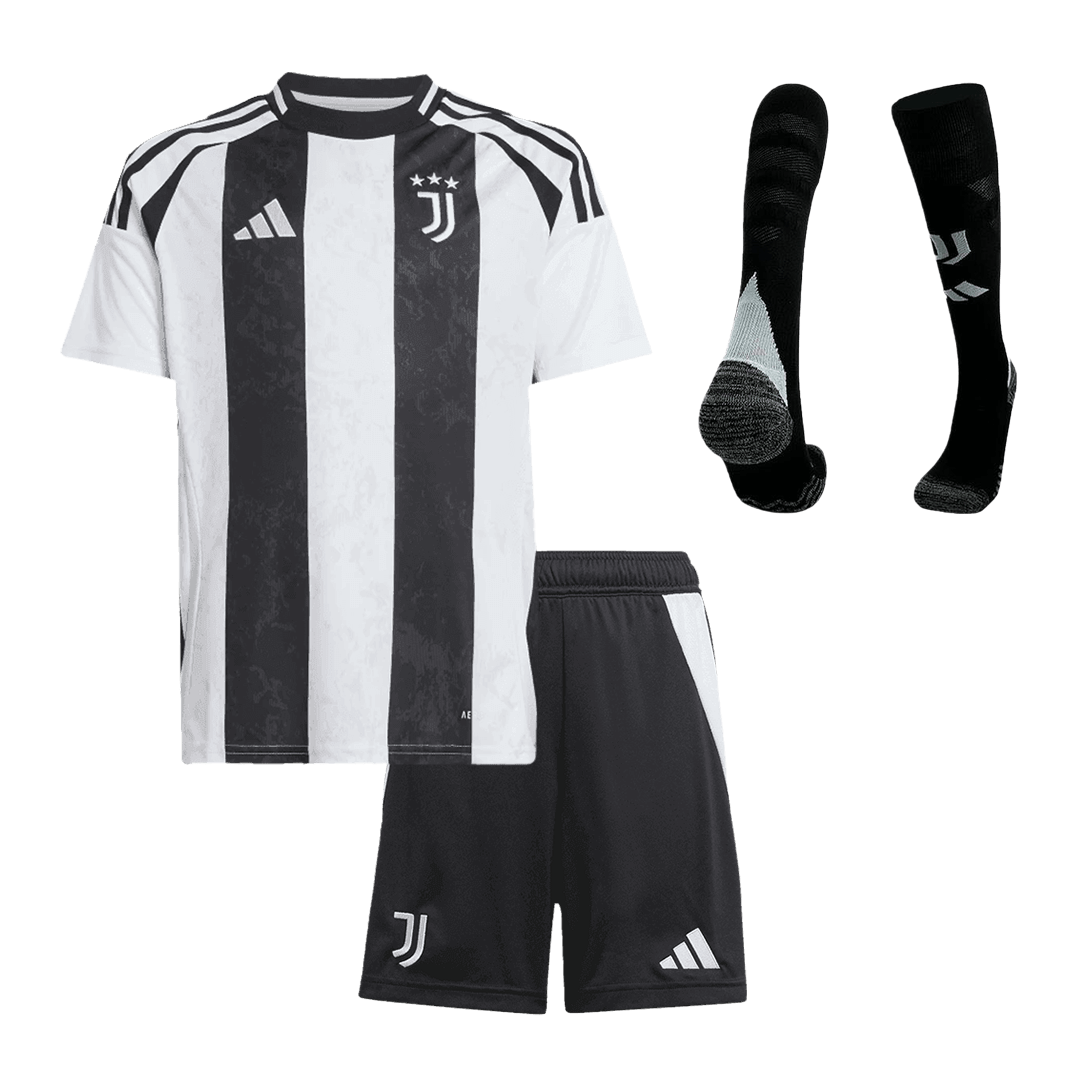 Kid's Juventus Home Soccer Jersey Kit(Jersey+Shorts+Socks) 2024/25 Top Soccer Jerseys Store
