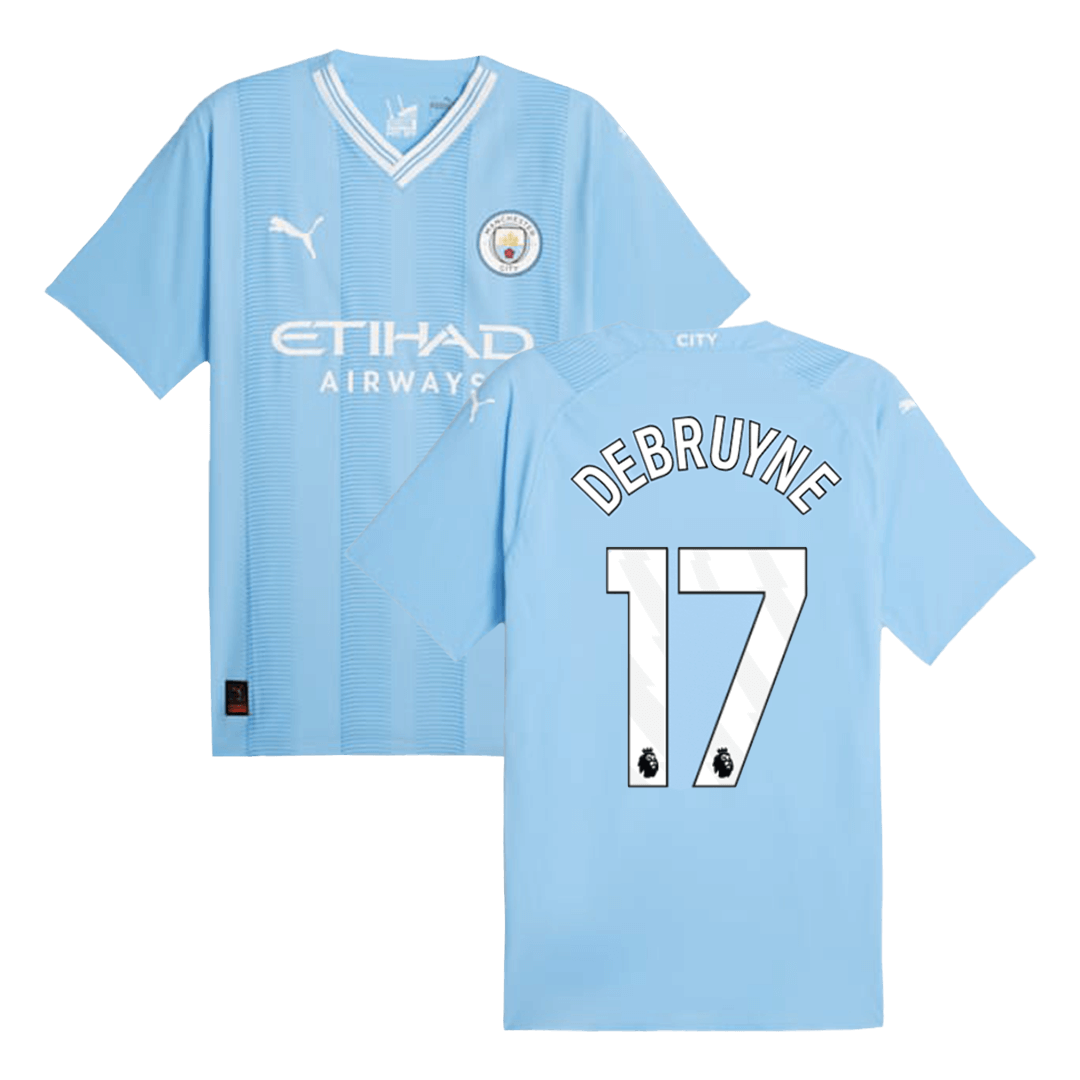 Player Version DE BRUYNE #17 Manchester City Home Soccer Jersey 2023/24 Top Soccer Jerseys Store