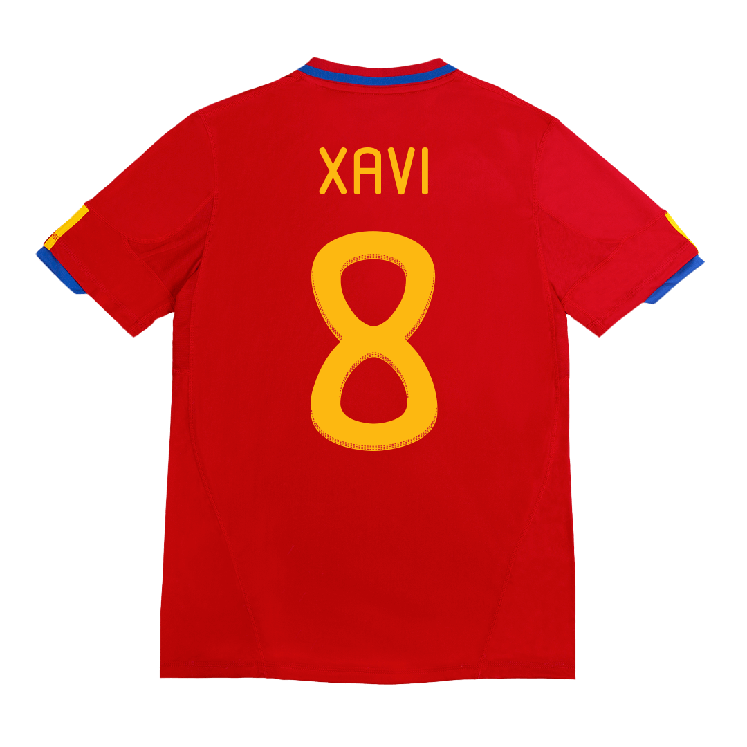 Retro XAVI #8 2010 Spain Home Soccer Jersey Top Soccer Jerseys Store