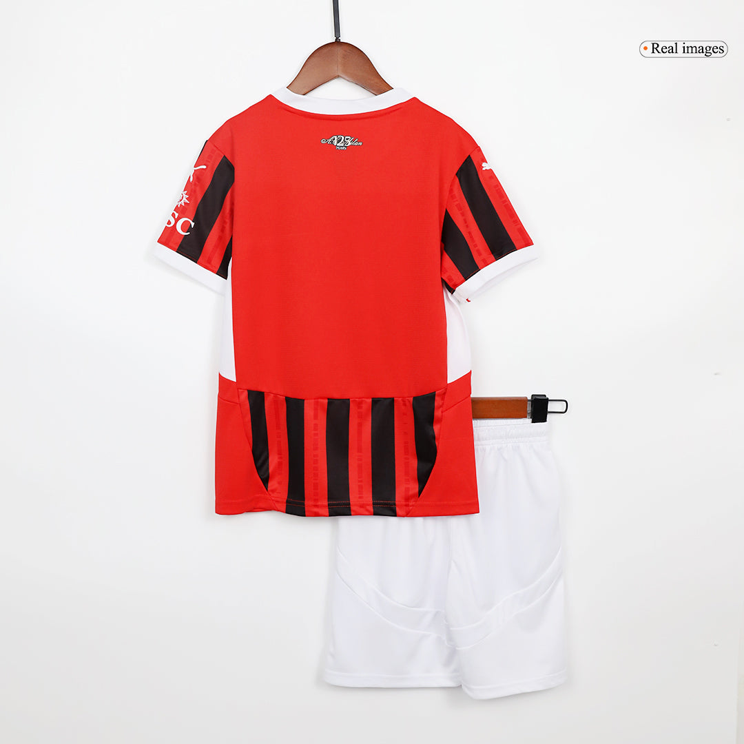 Kid's AC Milan Home Soccer Jersey Kit(Jersey+Shorts) 2024/25 Top Soccer Jerseys Store