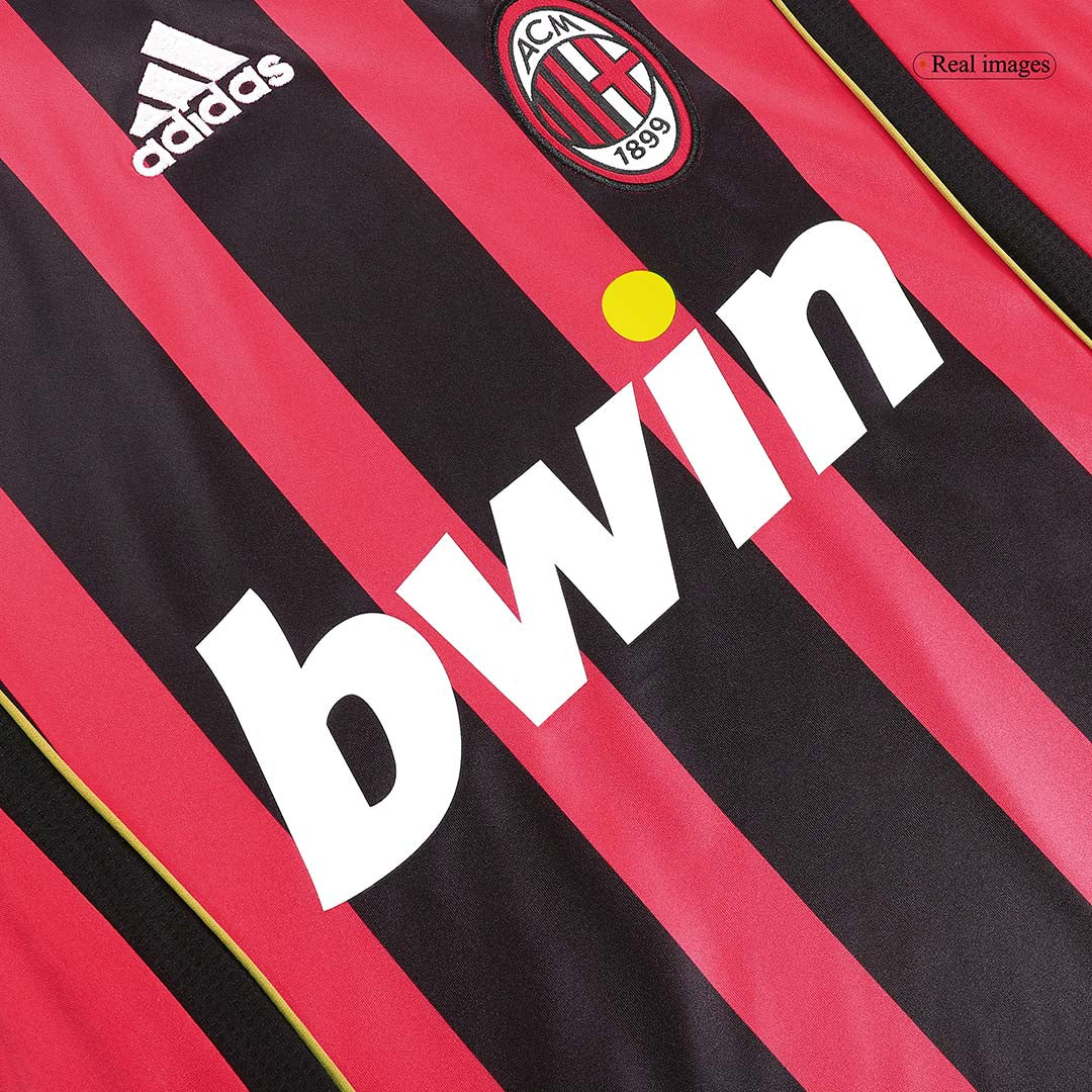Retro MALDINI #3 2006/07 AC Milan Home Long Sleeve Soccer Jersey Top Soccer Jerseys Store