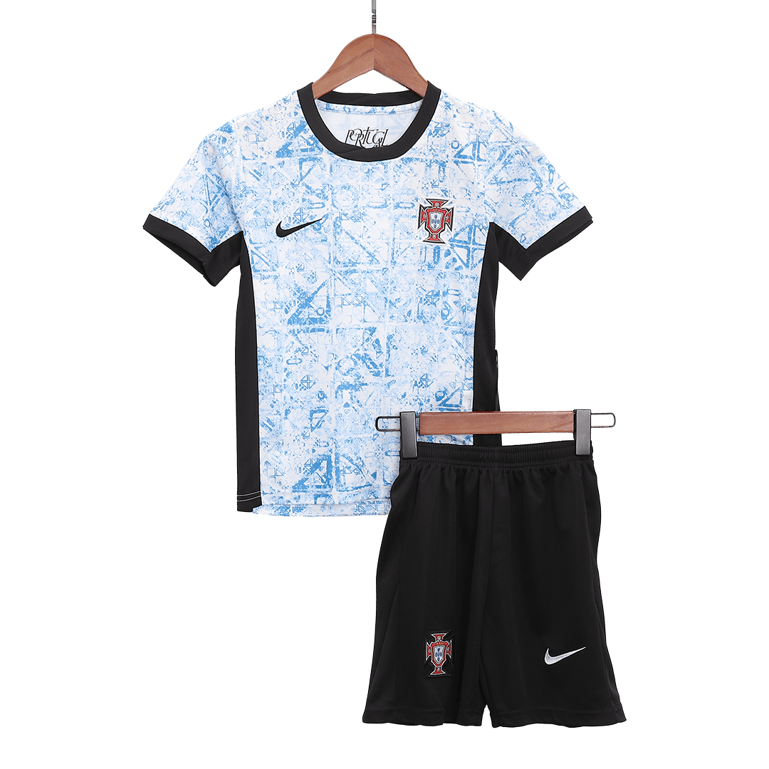 Kid's Portugal Away Kit(Jersey+Shorts) Euro 2024 Go Game Wear