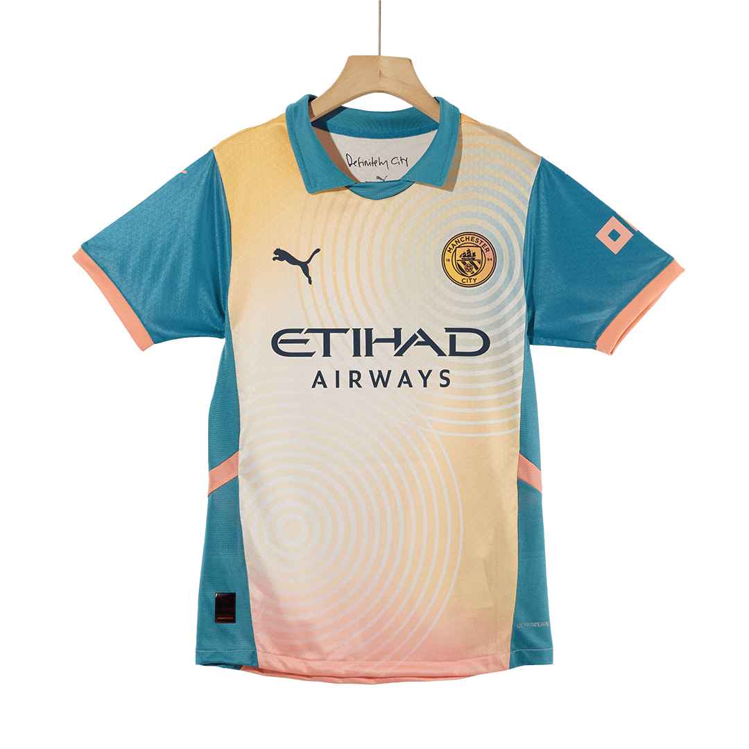 Player Version RODRIGO #16 Manchester City Fourth Away Soccer Jersey 2024/25- Definitely City (UCL) Top Soccer Jerseys Store