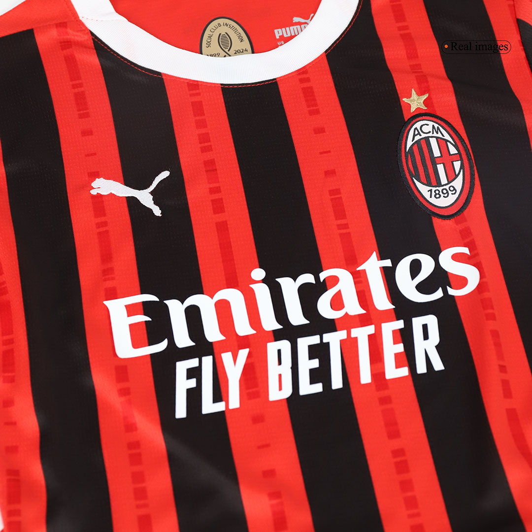 Kid's AC Milan Home Soccer Jersey Kit(Jersey+Shorts) 2024/25 Top Soccer Jerseys Store