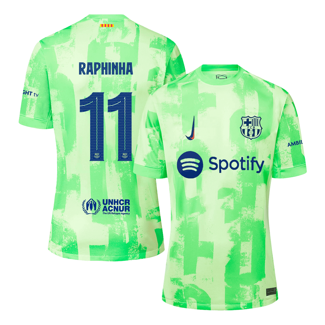 RAPHINHA #11 Barcelona Third Away Soccer Jersey 2024/25 - UCL Top Soccer Jerseys Store