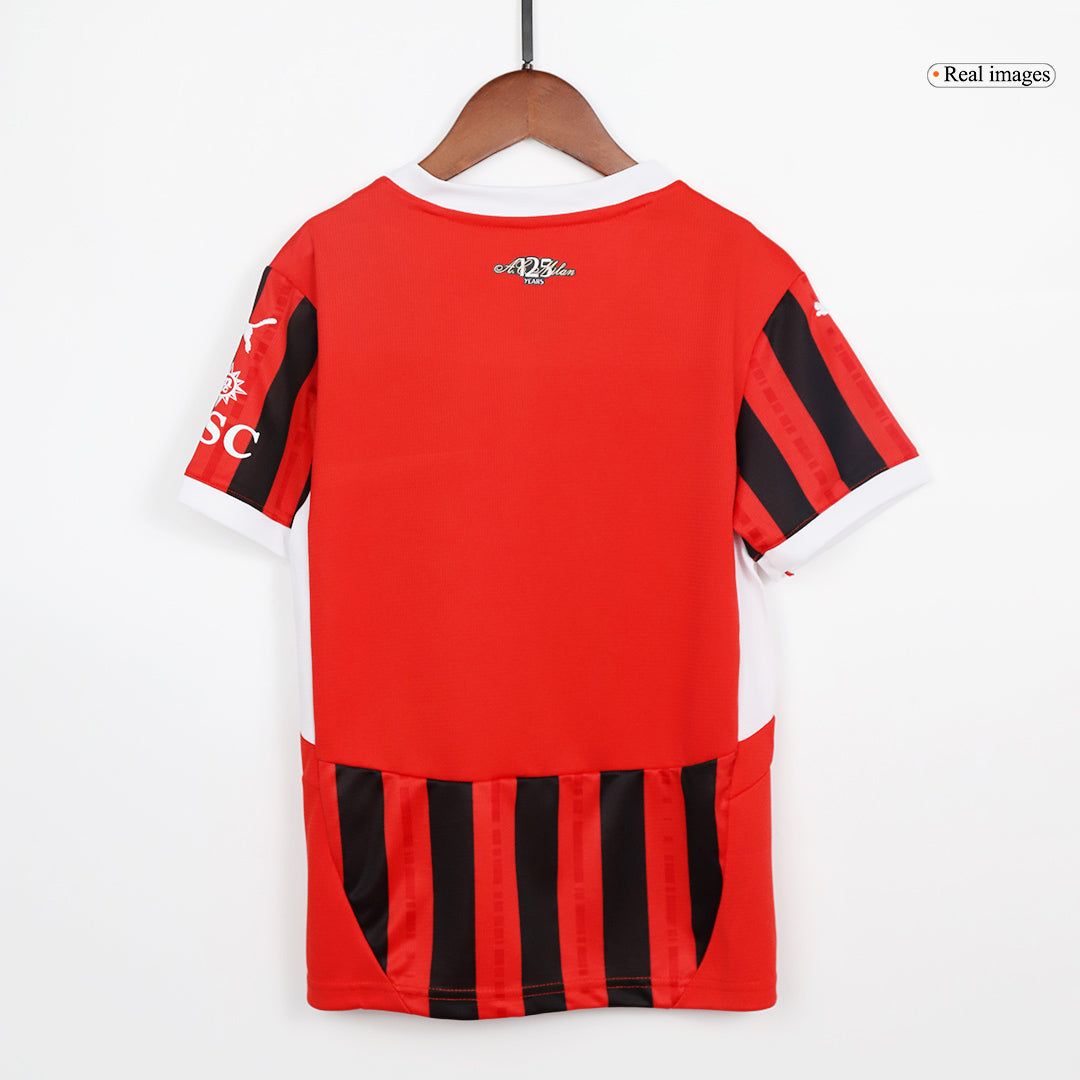 Kid's AC Milan Home Soccer Jersey Kit(Jersey+Shorts) 2024/25 Top Soccer Jerseys Store