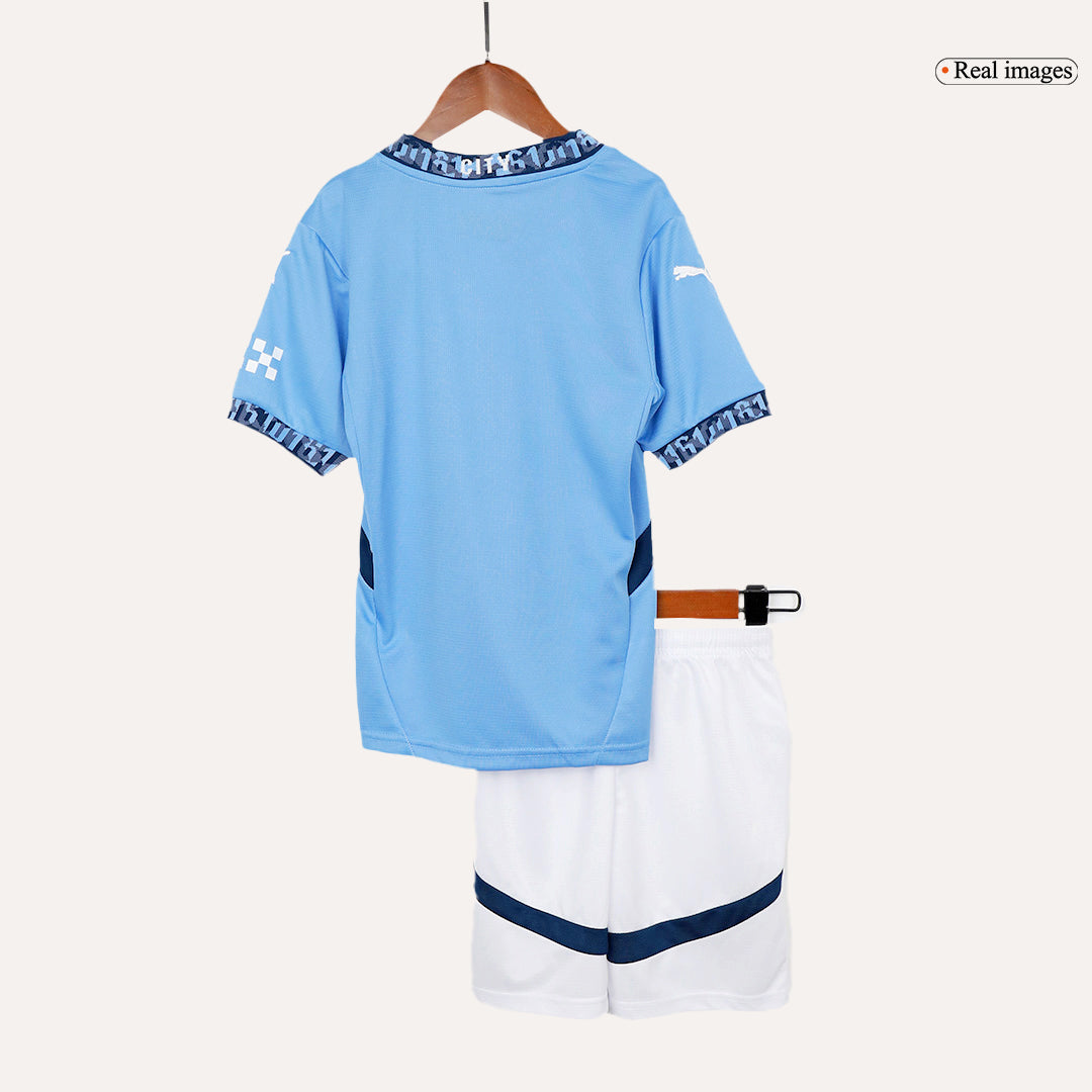 Kid's Manchester City Home Soccer Jersey Kit(Jersey+Shorts) 2024/25 Top Soccer Jerseys Store