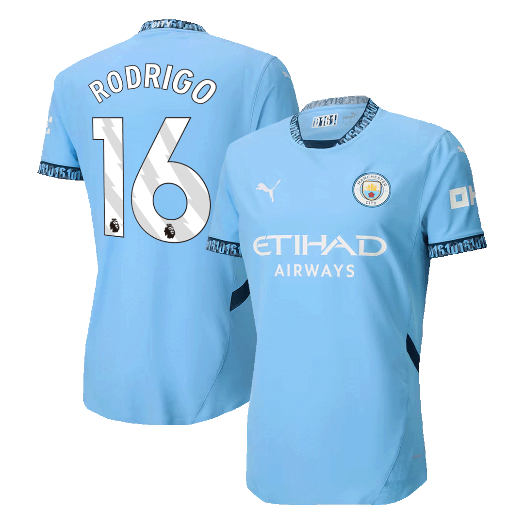 Player Version RODRIGO #16 Manchester City Home Soccer Jersey 2024/25 Top Soccer Jerseys Store