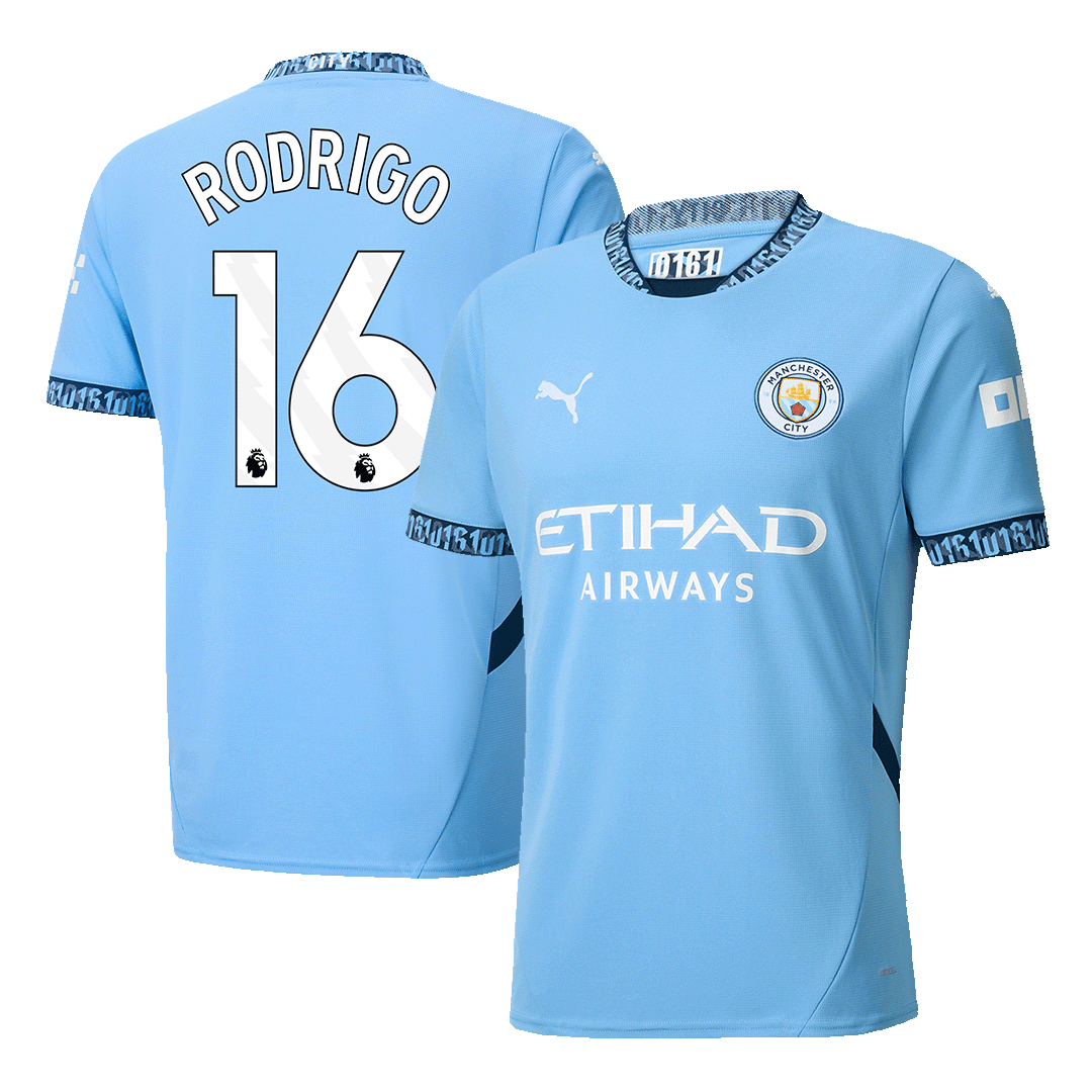 RODRIGO #16 Manchester City Home Soccer Jersey 2024/25 Top Soccer Jerseys Store