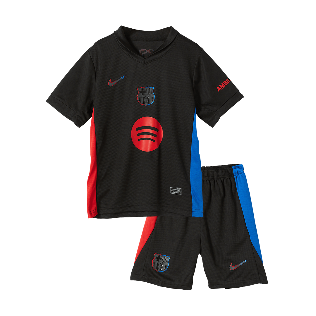 Kid's Barcelona Away Soccer Jersey Kit(Jersey+Shorts) 2024/25 - Spotify Logo Without Text Top Soccer Jerseys Store