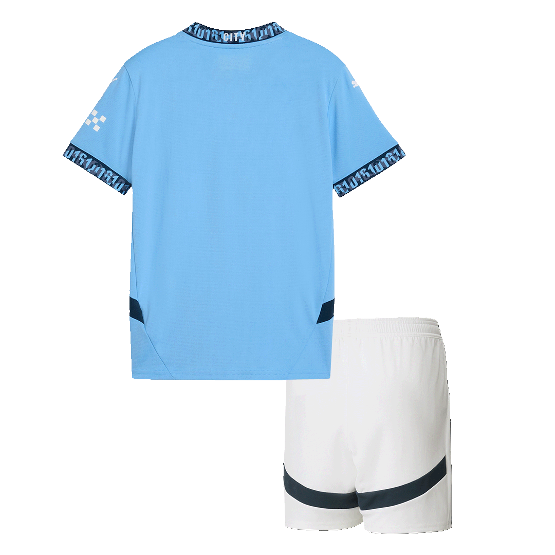 Kid's Manchester City Home Soccer Jersey Kit(Jersey+Shorts) 2024/25 Top Soccer Jerseys Store