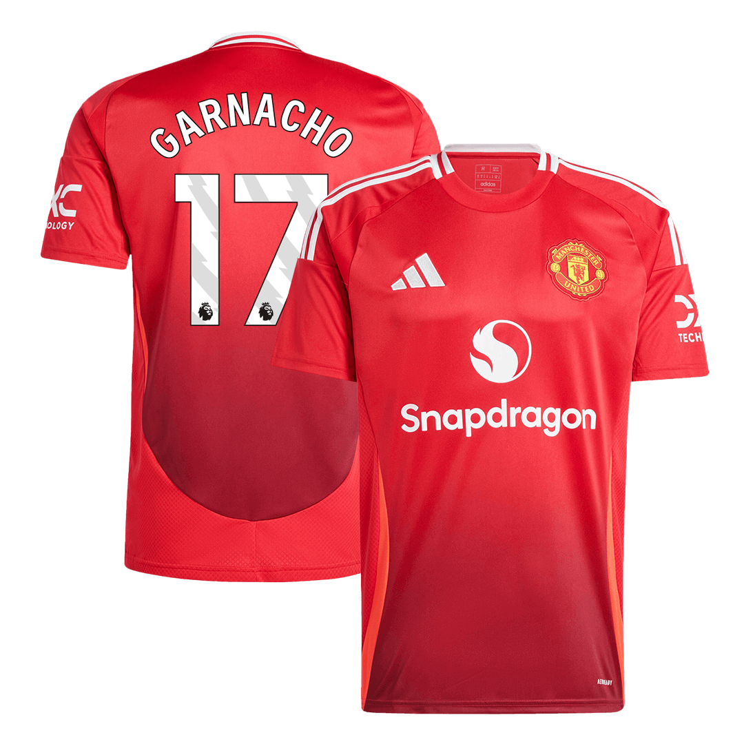 GARNACHO #17 Manchester United Home Soccer Jersey 2024/25 Top Soccer Jerseys Store