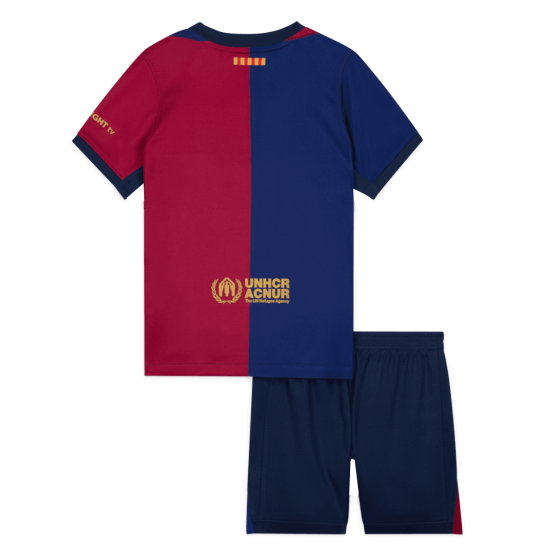 Kid's Barcelona Home Soccer Jersey Kit(Jersey+Shorts) 2024/25 - COLDPLAY Top Soccer Jerseys Store