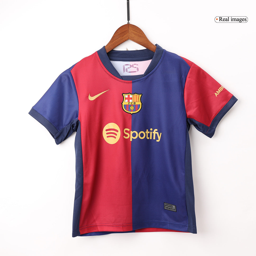Kid's Barcelona Home Soccer Jersey Kit(Jersey+Shorts+Socks) 2024/25 Top Soccer Jerseys Store