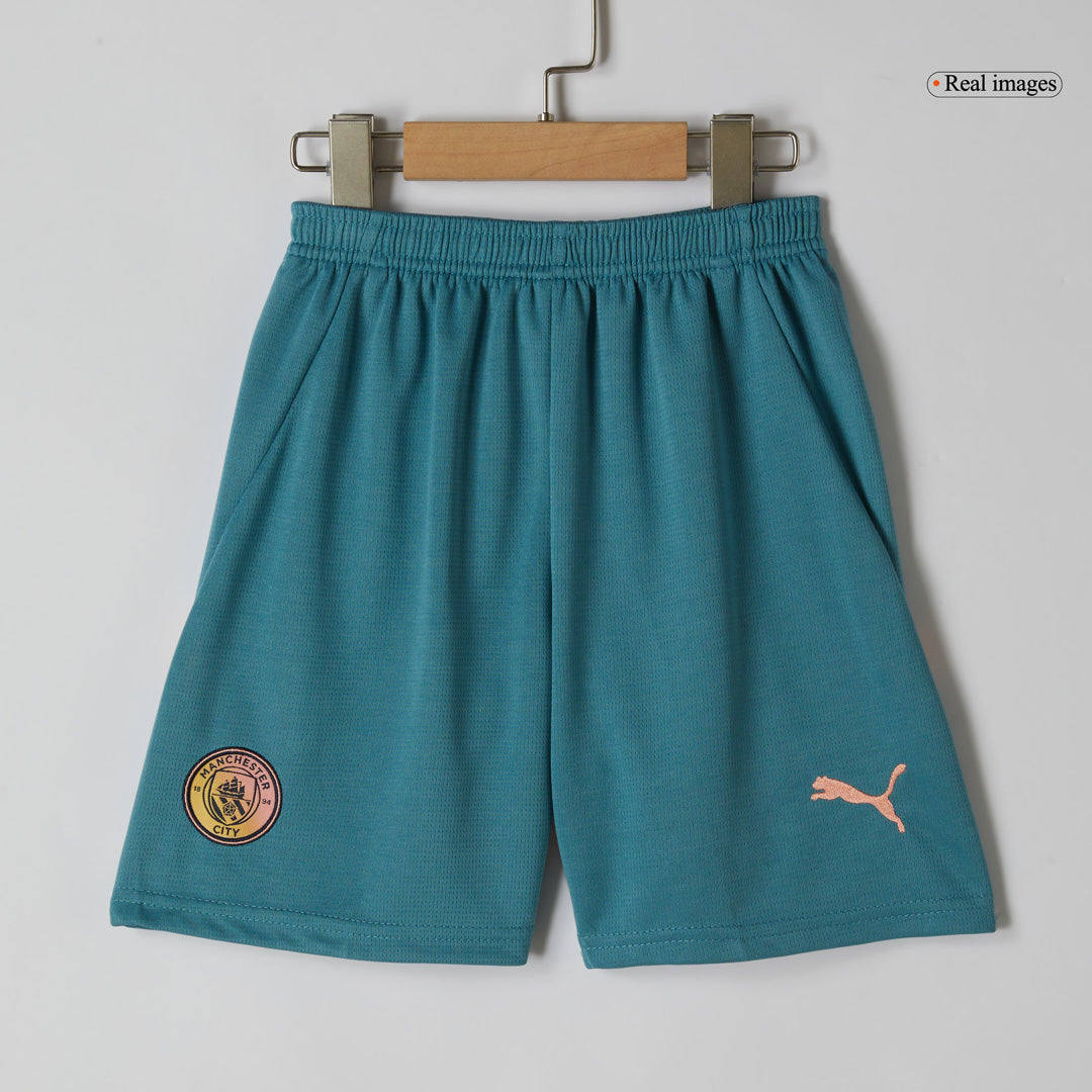 Kid's Manchester City Fourth Away Soccer Jersey Kit(Jersey+Shorts) 2024/25- Definitely City (UCL) Top Soccer Jerseys Store