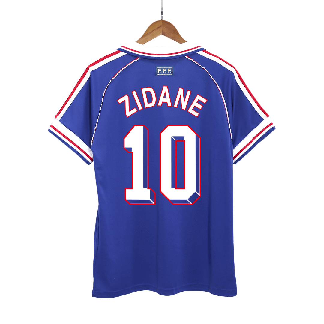 Retro ZIDANE #10 1998 France Home Soccer Jersey Top Soccer Jerseys Store