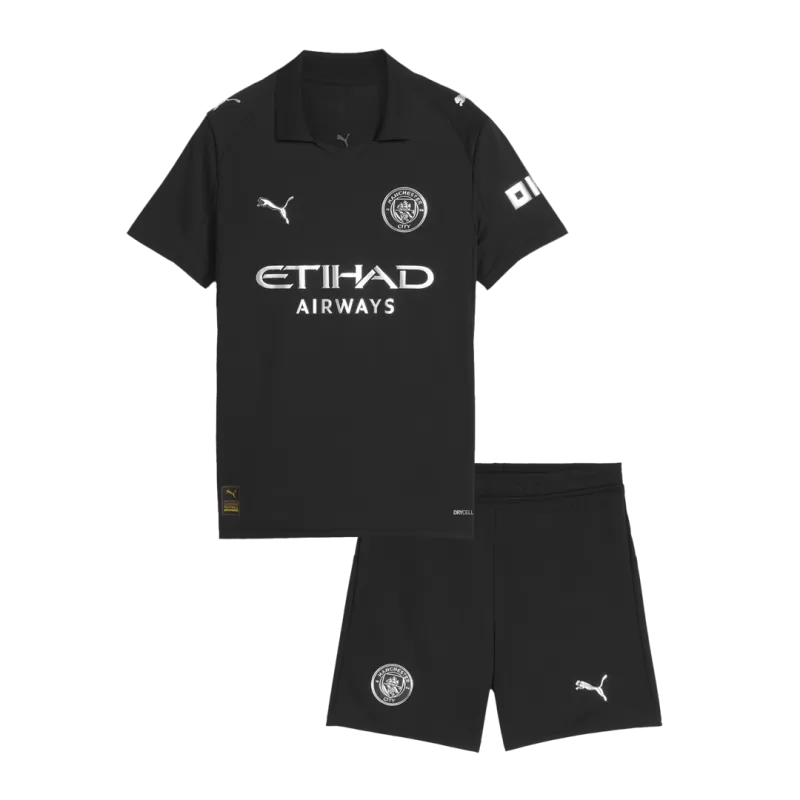 Kid's Manchester City Away Soccer Jersey Kit(Jersey+Shorts) 2025/26 Go Game Wear