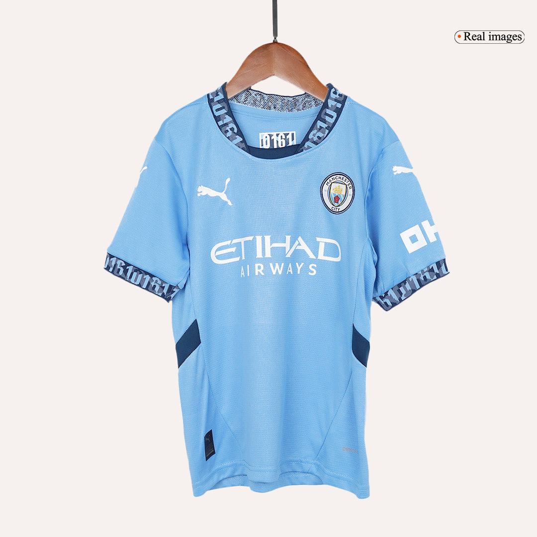 Kid's Manchester City Home Soccer Jersey Kit(Jersey+Shorts) 2024/25 Top Soccer Jerseys Store
