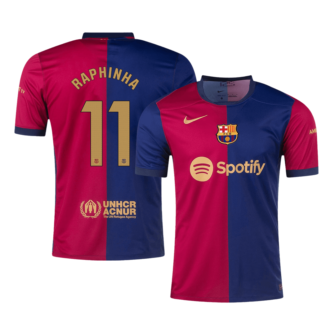 RAPHINHA #11 Barcelona Home Soccer Jersey 2024/25 Top Soccer Jerseys Store